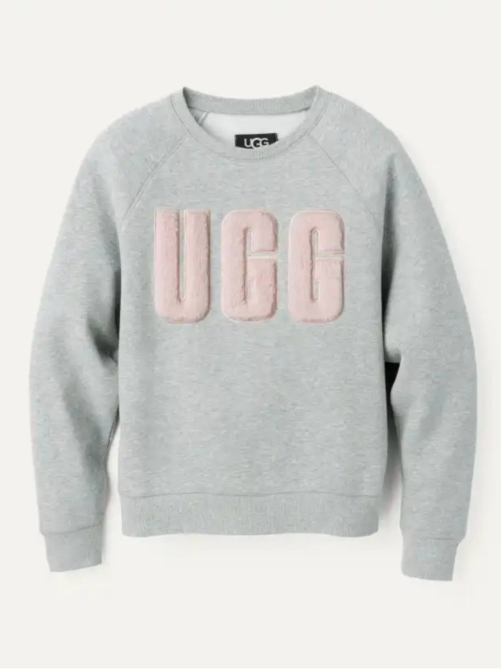 UGG Light Gray Sweatshirt with Pink Raised Logo,It is new, but without tags.